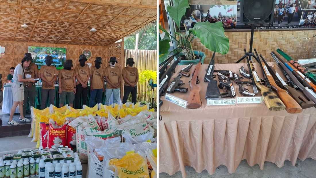 7 active members of extremist group surrenders to authorities in Maguindanao; LGUs collect various arms from constituent barangays del Sur