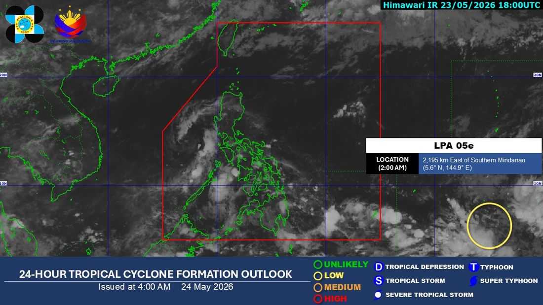 PAGASA monitors new LPA east of Mindanao