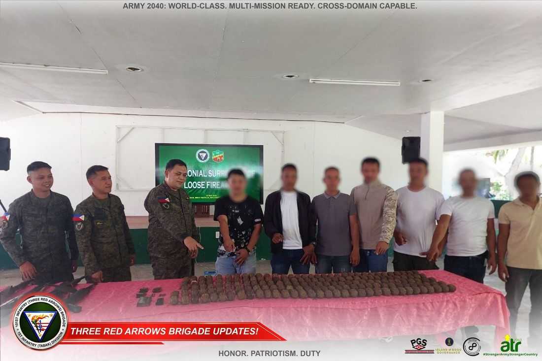 11 armed group members surrender to military in Lanao del Sur, turn over 167 hand grenades, firearms
