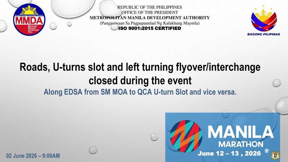 MMDA announces EDSA lane closures, rerouting for Galaxy Manila Marathon