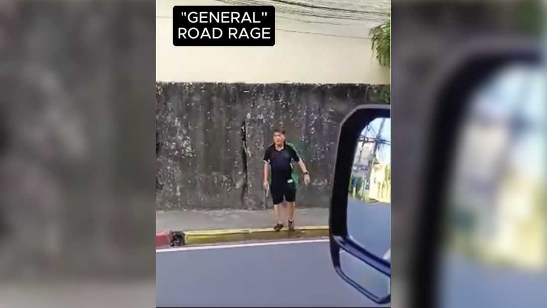 Police determining whether the firearm used by retired general to threaten driver is licensed
