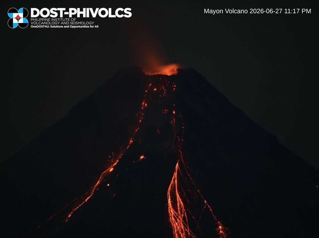 Mayon's eruption enters 175th day as PHIVOLCS warns of continuing lava flows, pyroclastic currents