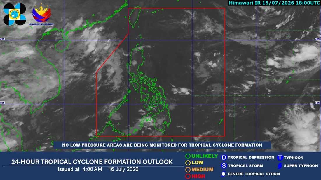 Habagat to bring isolated rains over Extreme Northern Luzon
