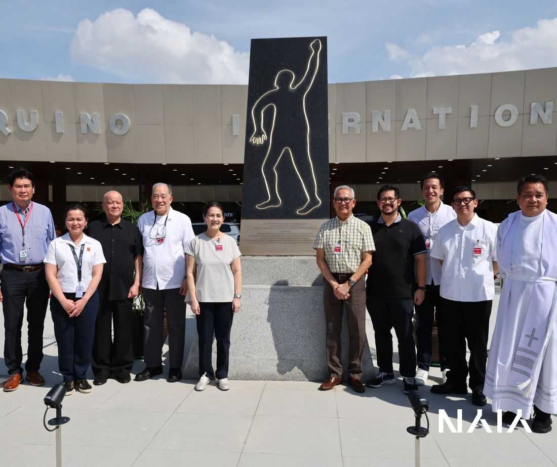 Aquino family visits relocated Ninoy marker at NAIA Terminal 1