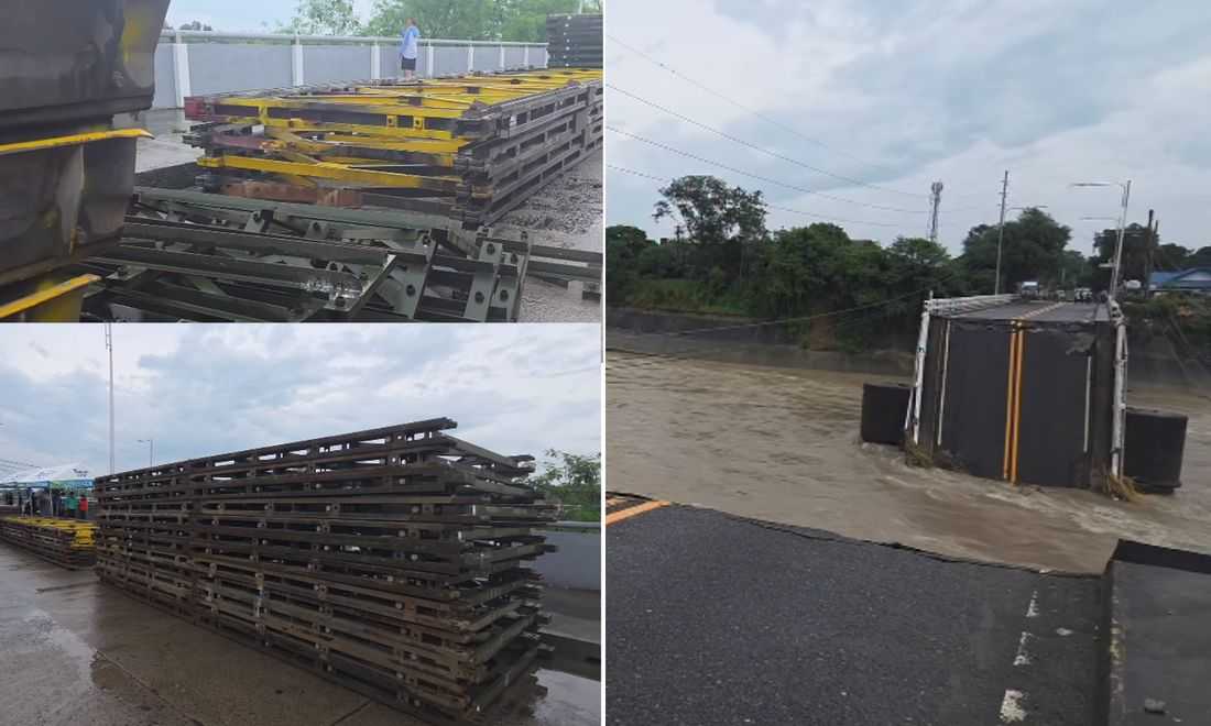 Heavy equipment, materials arrive for temporary Bailey bridge at collapsed Agana Bridge