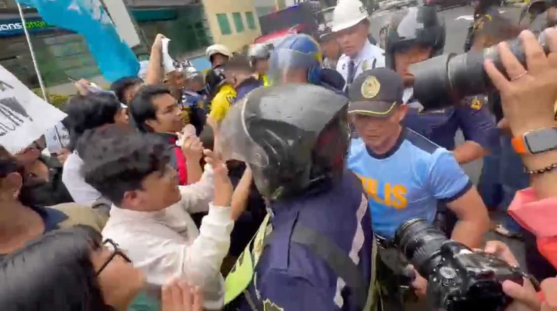 Protest vs Pax Silica: Tensions flare as marshals move to disperse rallyists in Taguig