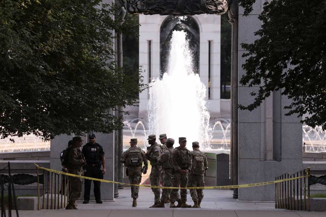 World War Two memorial in Washington vandalized with bubbles and graffiti