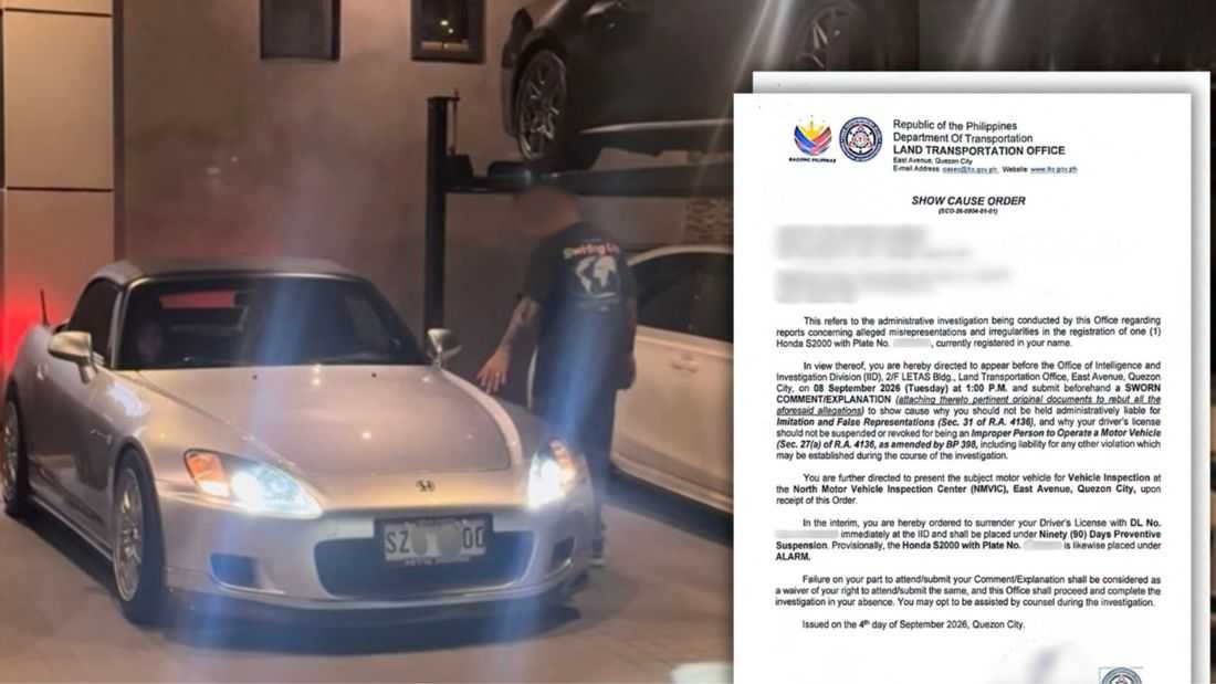 LTO issues show-cause order vs. vlogger, sports car owner over registration irregularities