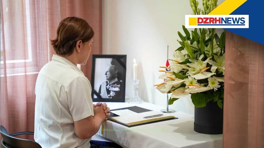 VP Duterte pays tribute to late norwegian King Harald V