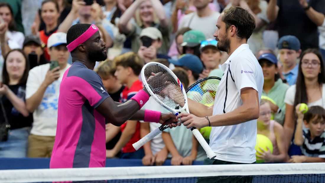 Tennis-Tiafoe shines on 'people's court' to beat familiar foe Medvedev