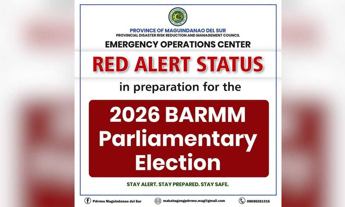 Maguindanao del Sur under 'red' alert for first BARMM parliamentary polls