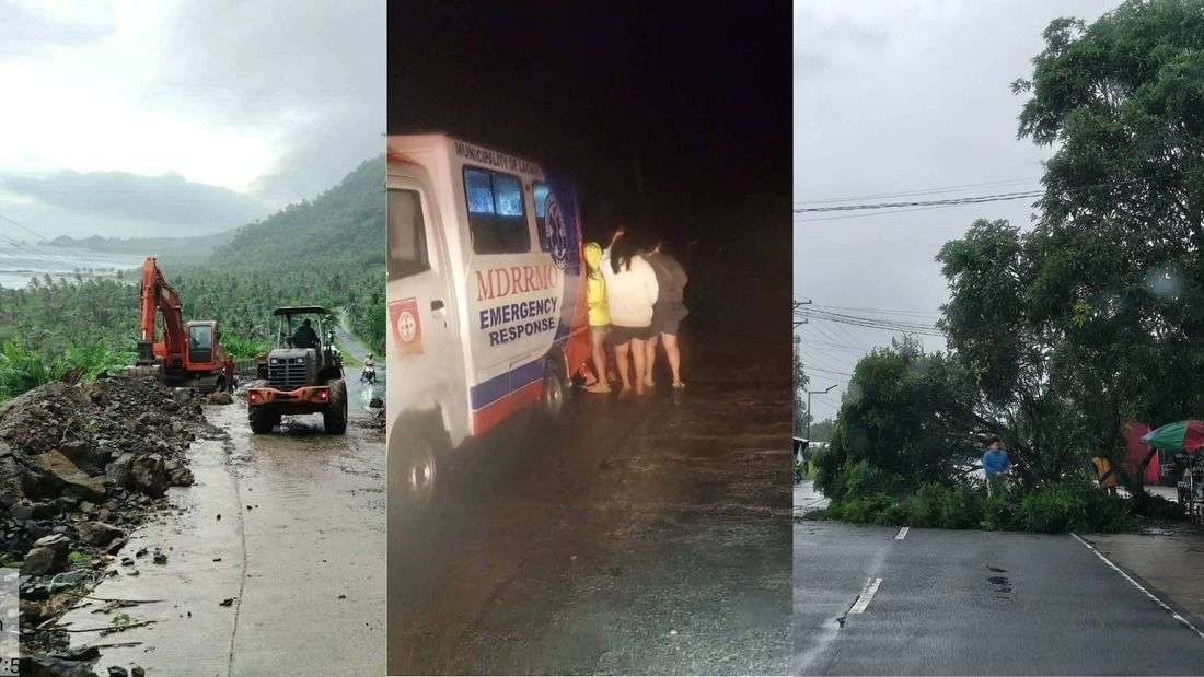 Rockslide hits ongoing road project in Northern Samar amid TS Ada