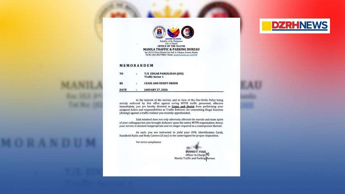 Viral traffic enforcer accused of extortion in Binondo dismissed from service