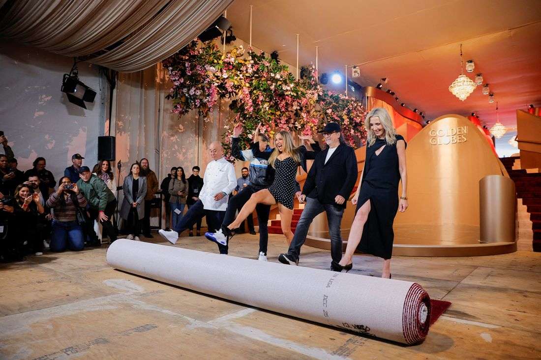 Hollywood film and TV stars arrive at Golden Globes