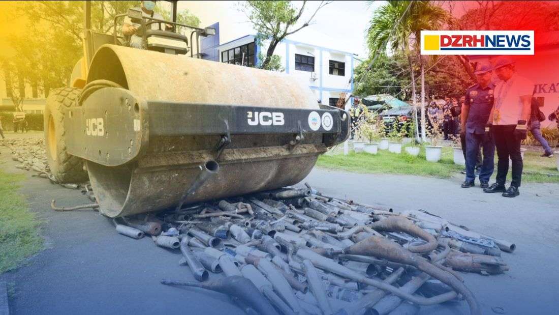 Bulacan Police destroy 1,654 confiscated illegal mufflers in anti-noise drive