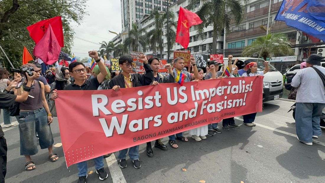 Bayan holds protest condemning U.S. attack on Venezuela