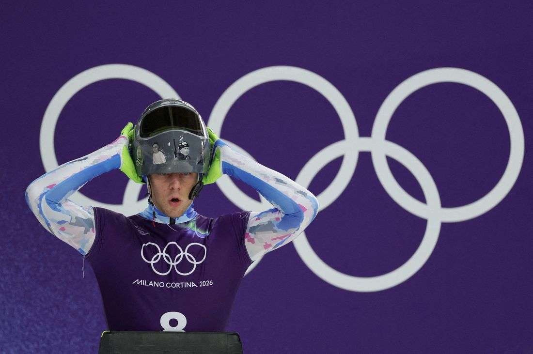 Olympics-Skeleton-Ukraine's Heraskevych disqualified over 'helmet of remembrance'