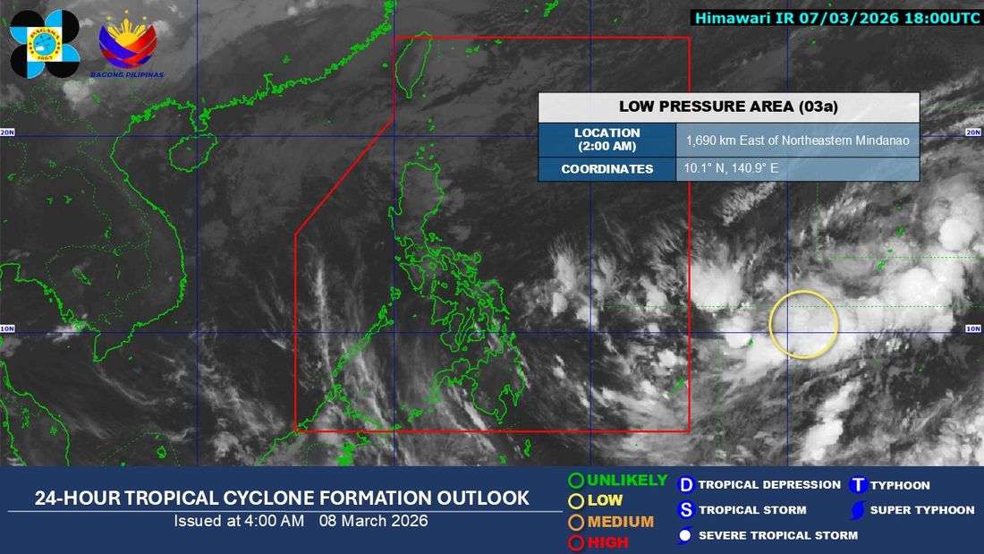 LPA seen outside PAR, low chance of developing into a tropical depression