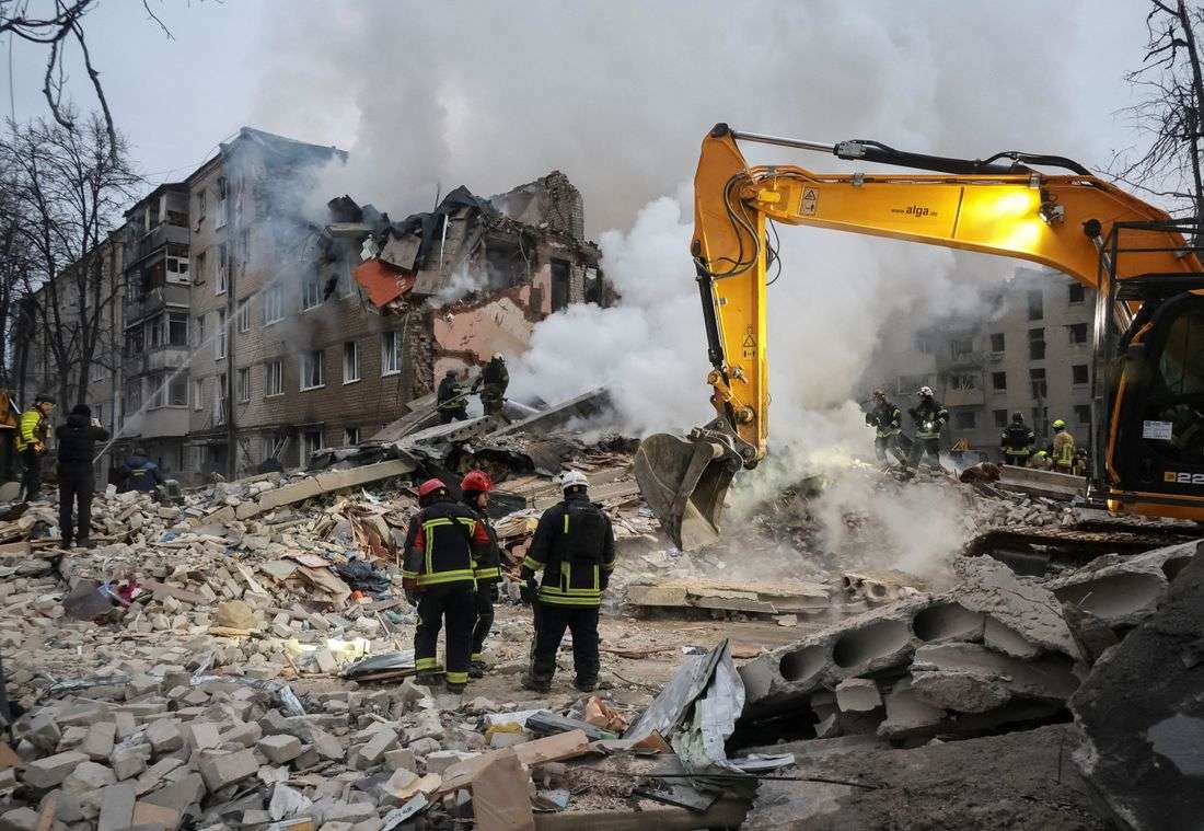 Russia hits Ukraine with drones, missiles, killing at least 10 in Kharkiv