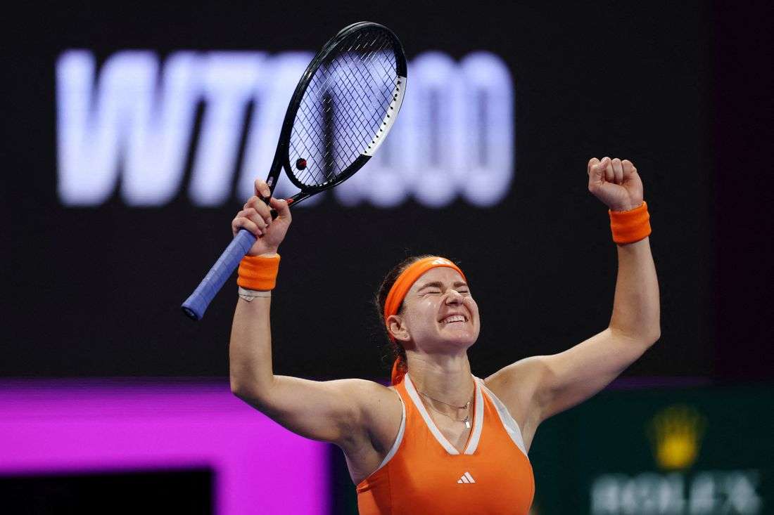 Tennis-Muchova edges teen Mboko to reach first Miami Open semi-final