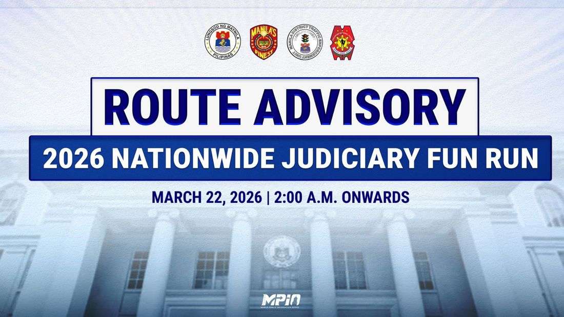 HEADS UP: Road closures, re-routing on March 22 due to the Judiciary Fun Run