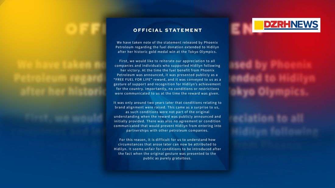 Hidilyn Diaz’s manager clarifies “free fuel for life” incentive, emphasizes athlete’s gratitude and olympic motivation