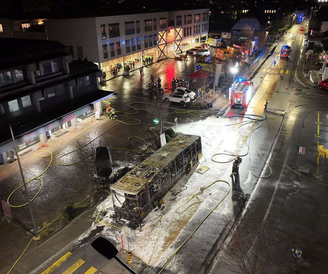 Six killed in Swiss bus blaze after person reportedly sets themselves on fire