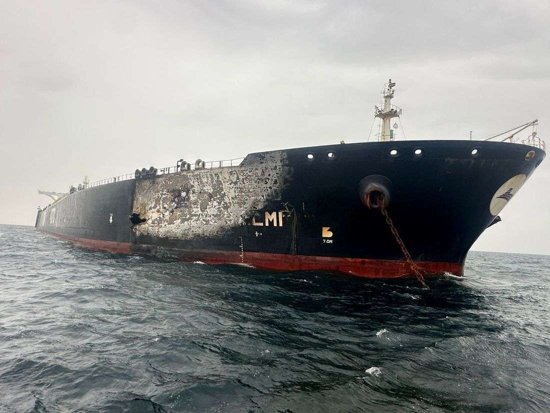 Giant oil tanker off Dubai hit by Iranian strike after Trump's latest threats