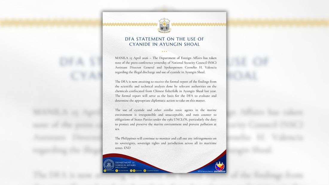 DFA on Chinese fisherfolks’ alleged use of cyanide in Ayungin Shoal: ‘Irresponsible and unacceptable’