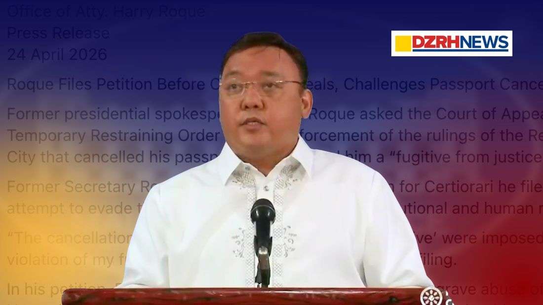 Harry Roque files petition before CA, challenges passport cancellation and ‘fugitive’ tag