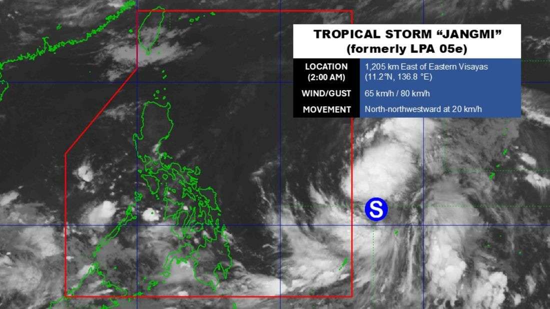 TS Jangmi moves closer to PAR, affects eastern Mindanao