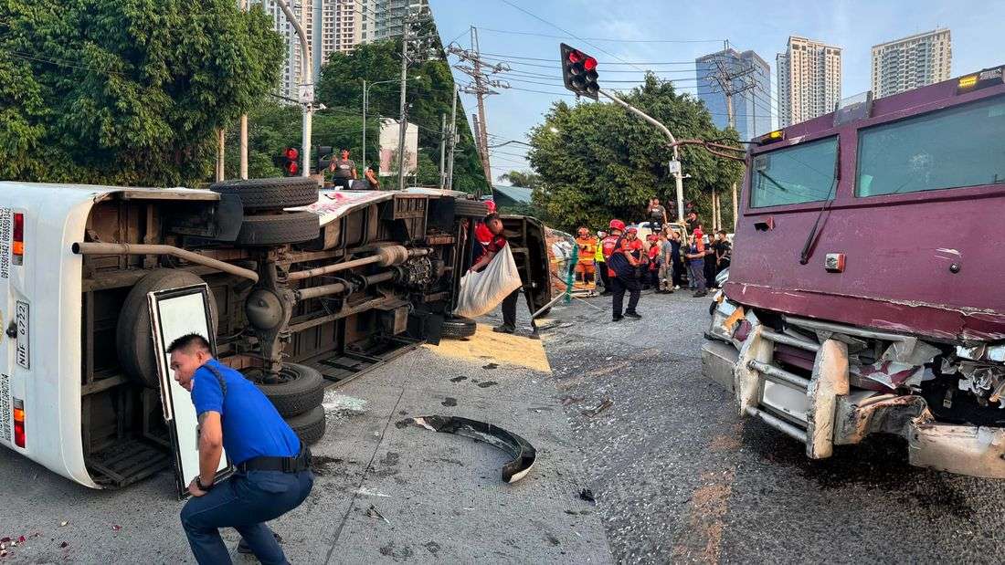 Modern jeepney, armored vehicle collide in Quezon City, leaving 18 injured