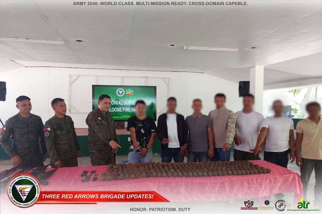 11 armed group members surrender to military in Lanao del Sur, turn over 167 hand grenades, firearms
