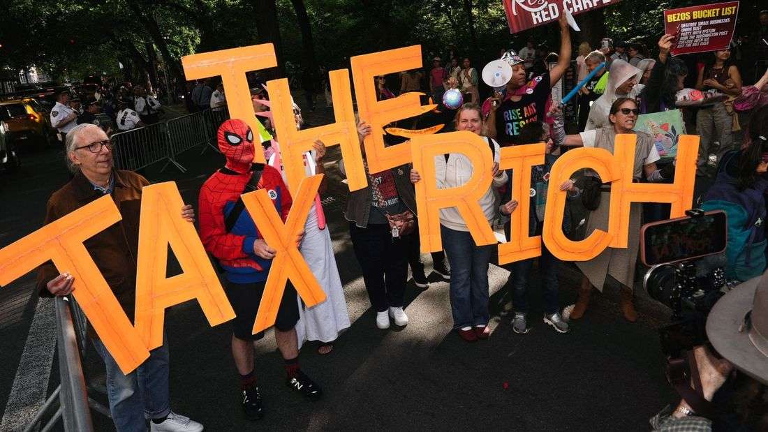 Stars arrive for Met Gala as protesters target Jeff Bezos