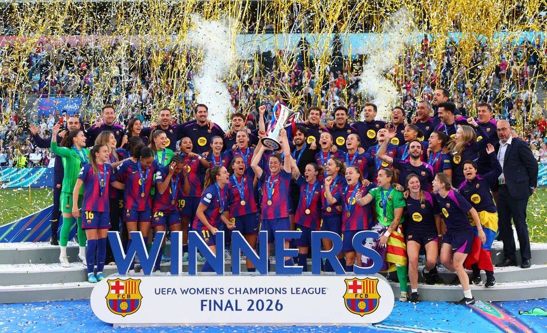 Soccer-Barcelona power to 4-0 women's Champions League final win over Lyon