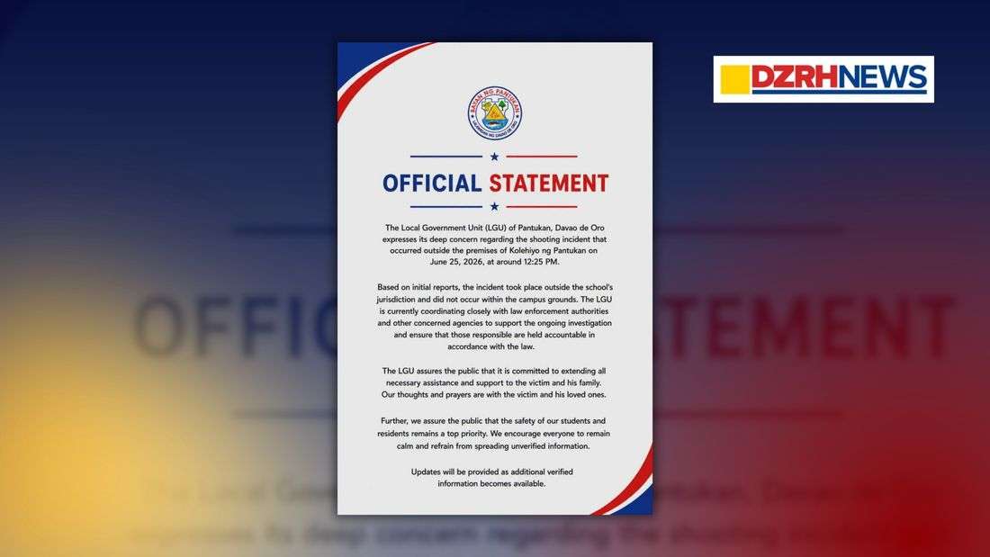 Pantukan LGU condemns shooting incident, vows support for victim and investigation