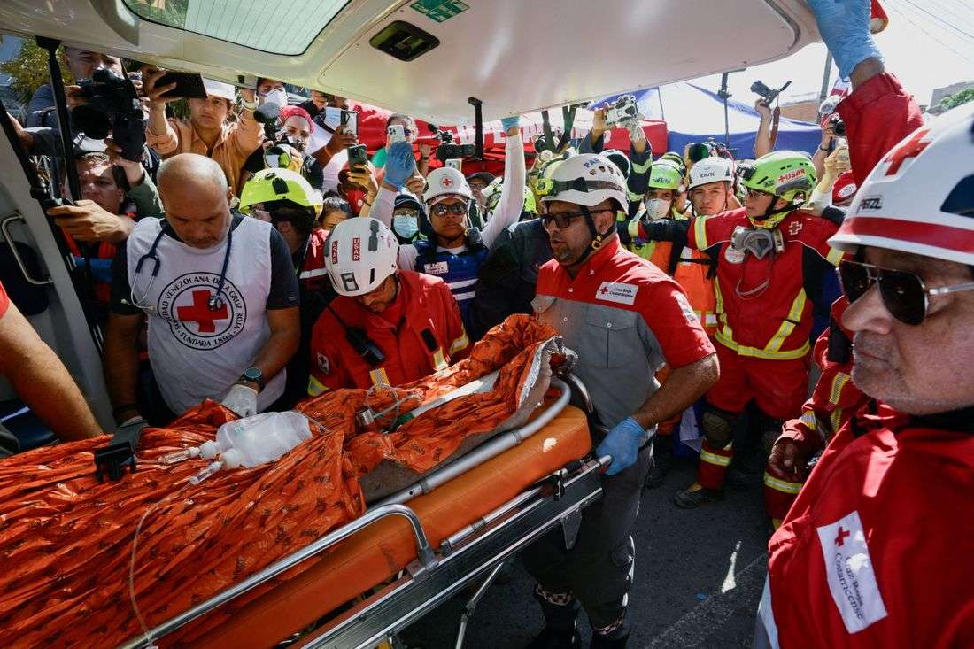 Rescuers save trapped man from Venezuela mall rubble nearly eight days after quakes