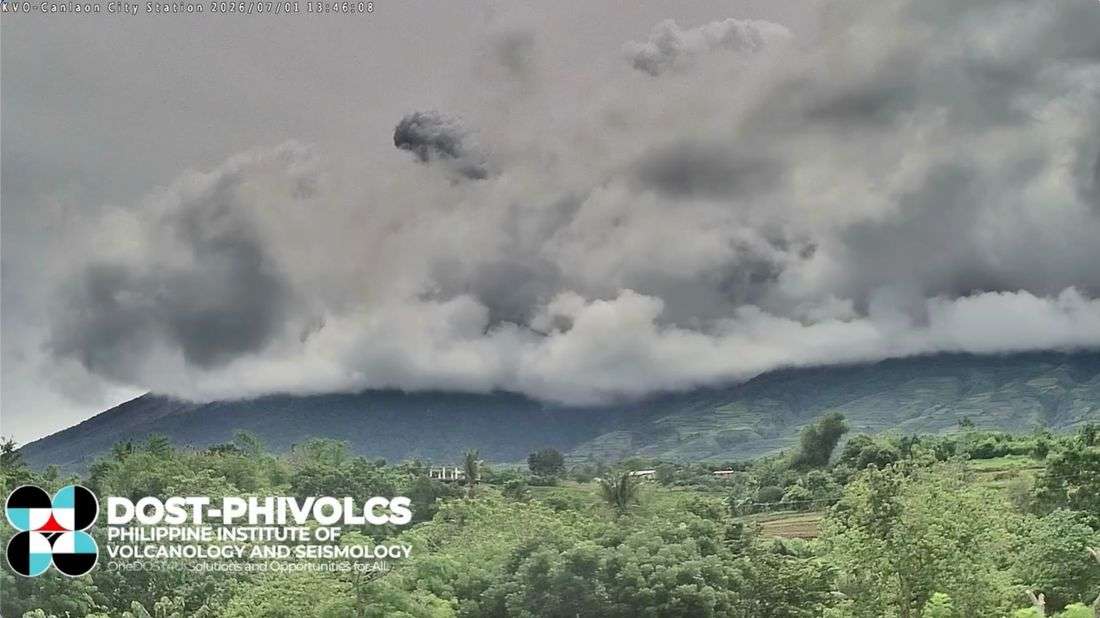 Kanlaon emits ash anew, Alert Level 2 remains in effect