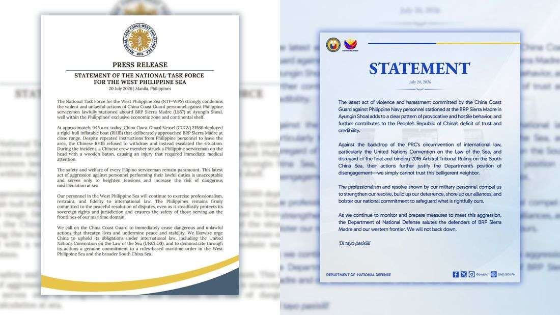 NTF-WPS, DND condemn ‘violent, unlawful’ CCG beating of Filipino serviceman at Ayungin Shoal