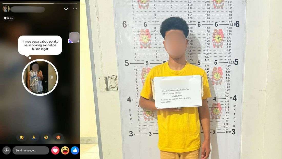 Grade 12 student arrested in Nueva Ecija for posting bomb threat on social media