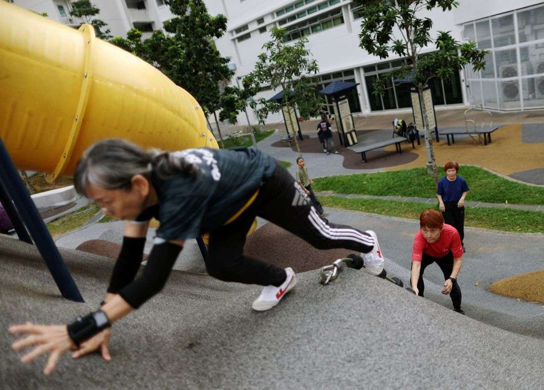 Parkour helps Singapore's elderly boost agility, strength