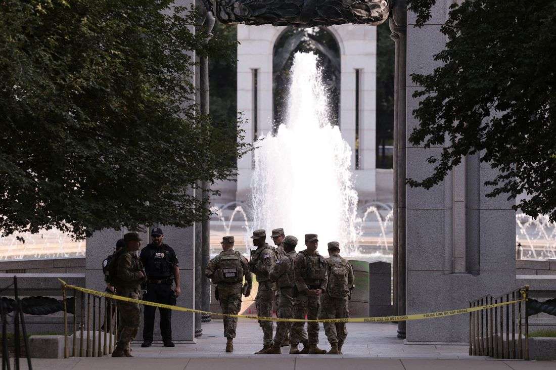 World War Two memorial in Washington vandalized with bubbles and graffiti