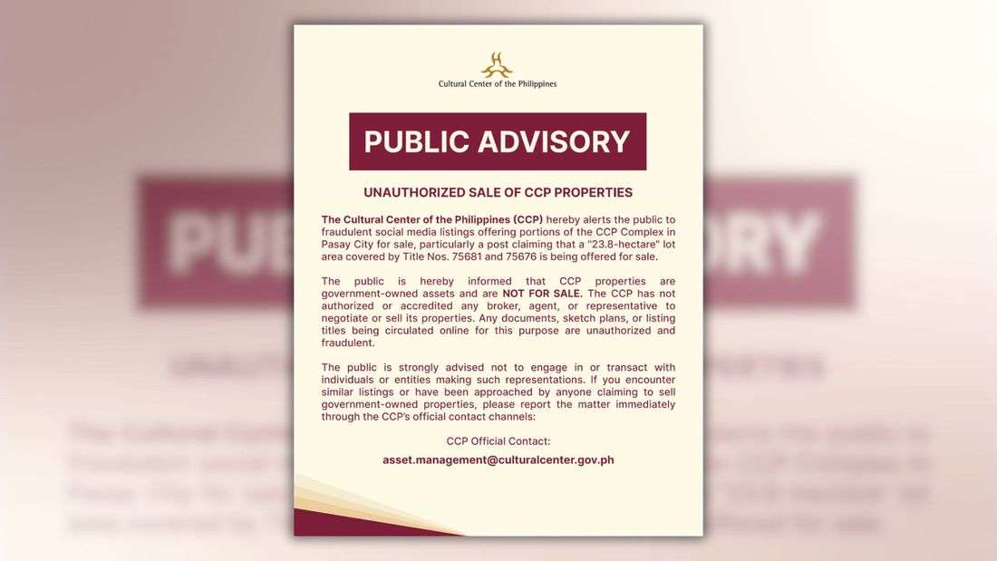 CCP flags online listings of its properties as fraudulent, advises public to report scammers