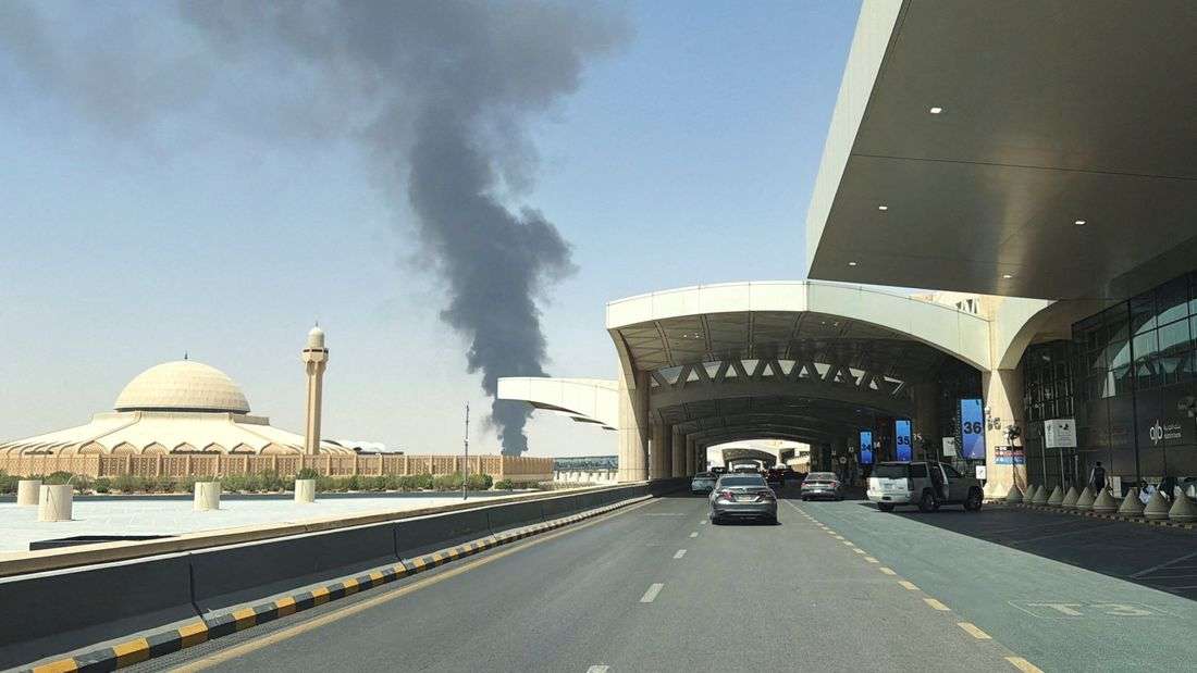 Flames, smoke seen near Riyadh airport; Houthis claim attacks on Saudi capital