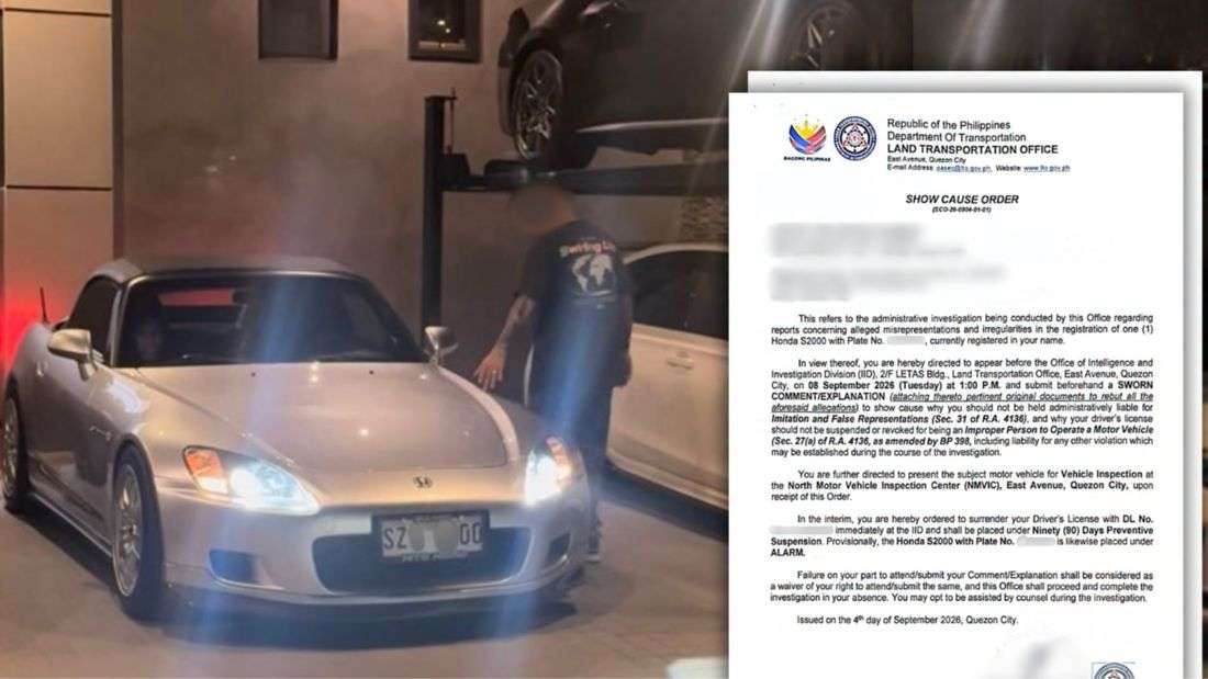 LTO issues show-cause order vs. vlogger, sports car owner over registration irregularities