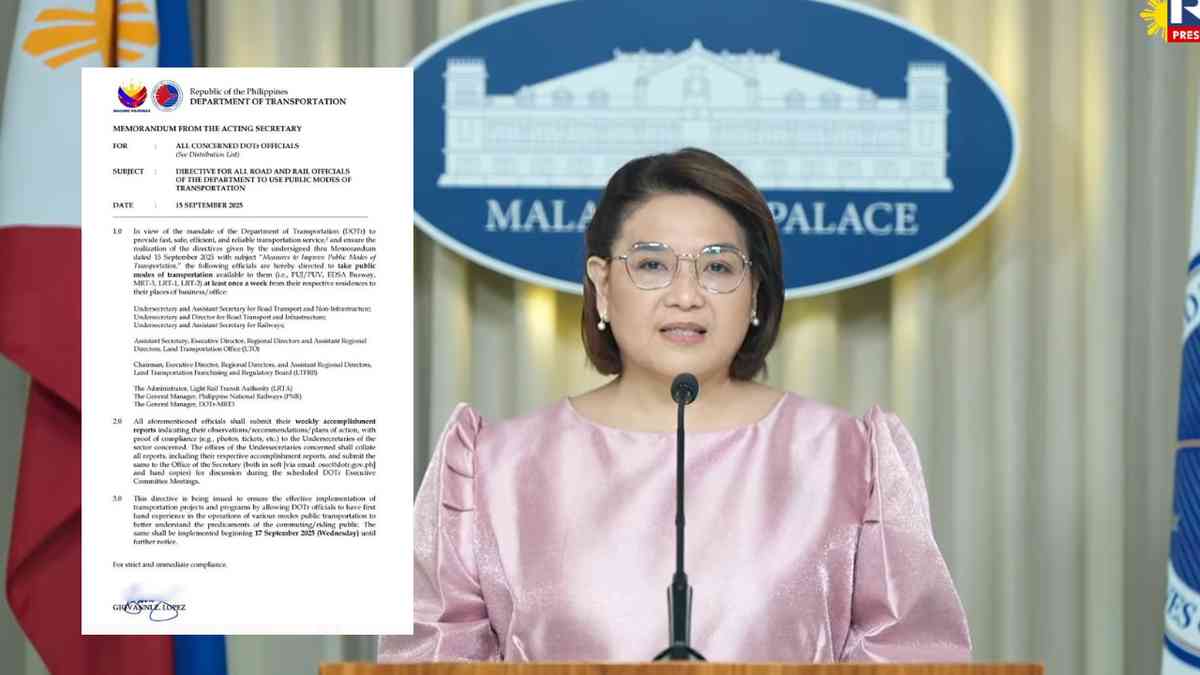 Palace backs DOTr push for officials to ride public transport