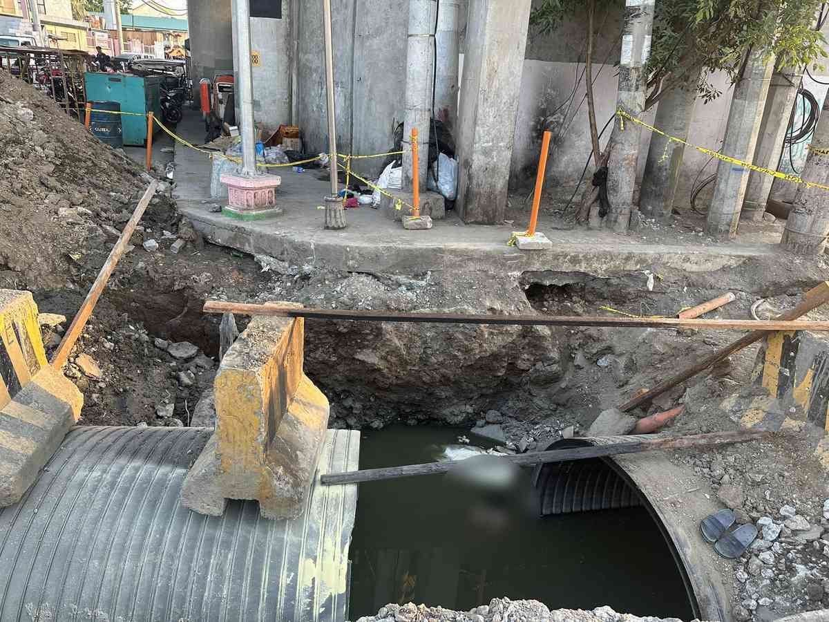Blasts reported at alleged flood control project along Andrews Ave., Pasay; man seen floating in pit