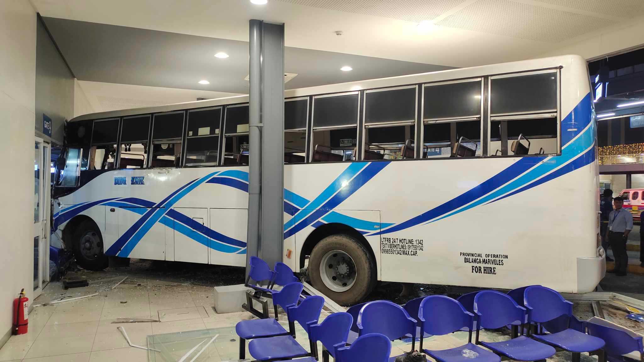 Collapsed wall kills one passenger in a bus terminal in Balanga, Bataan