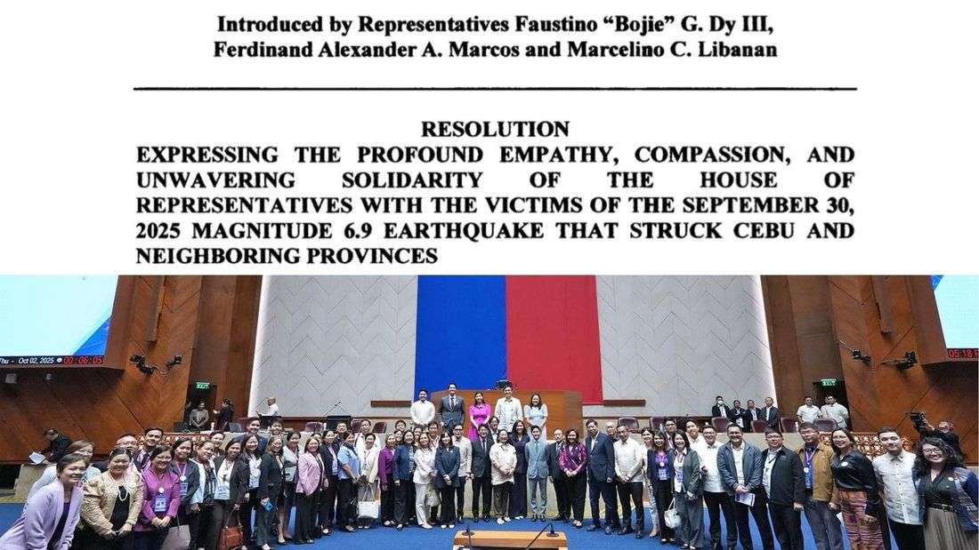 House extends condolences to Cebu quake victims