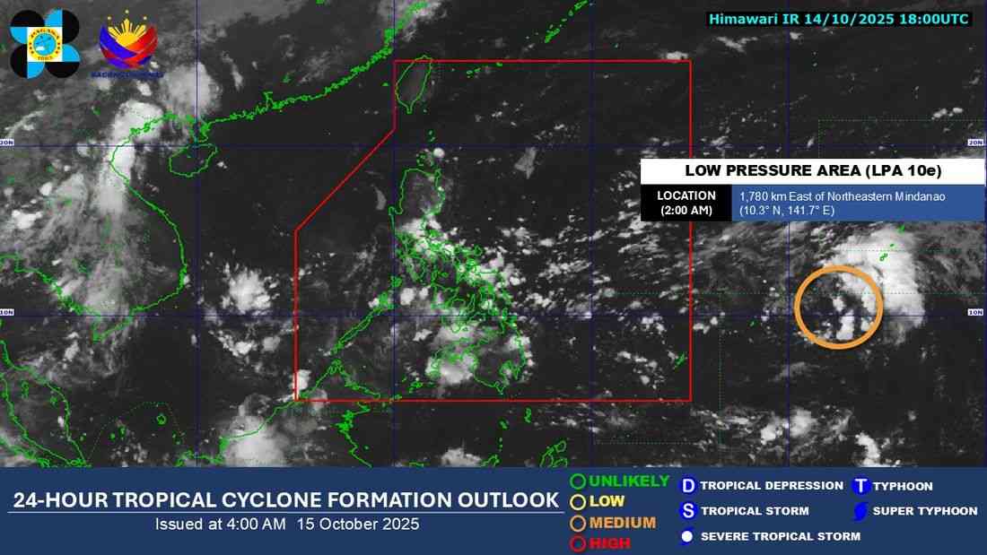 LPA outside PAR may develop into tropical depression ‘Ramil,’ says PAGASA